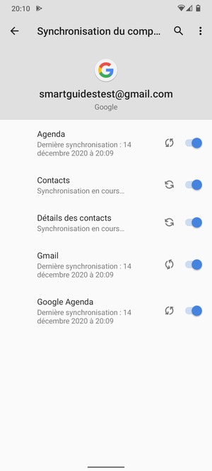 Vos informations seront synchronisées