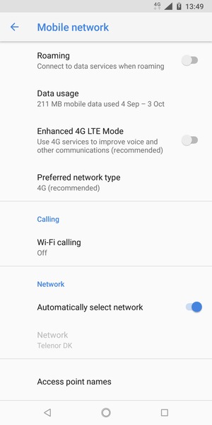 Turn off Automatically select network