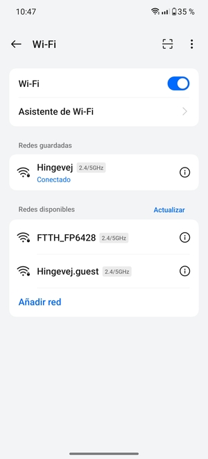 Ahora está conectado a la red Wi-Fi