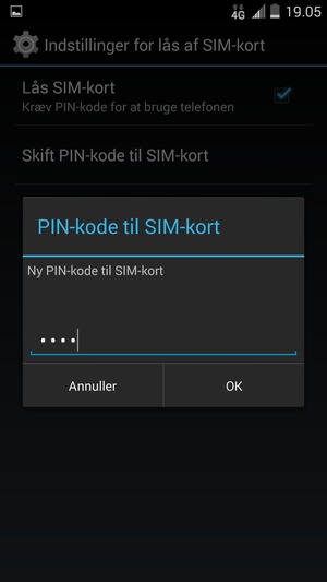 Indtast din Nye pin-kode til SIM-kort og vælg OK