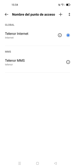 El teléfono ha sido configurado para MMS