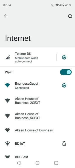 You are now connected to the Wi-Fi network