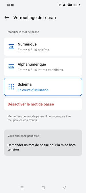 Votre téléphone est maintenant sécurisé par un écran de verrouillage