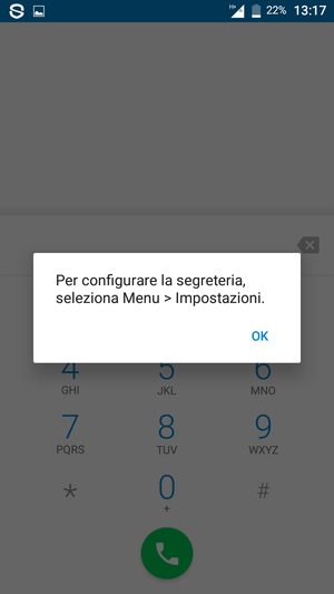 Se la segreteria telefonica non è configurata, seleziona OK