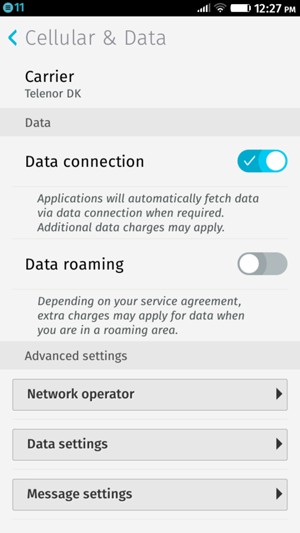 To change network if network problems occur, select Network operator
