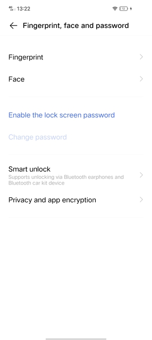 Select Enable the lock screen password