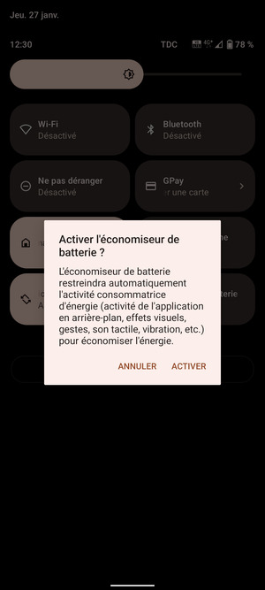 Sélectionnez ACTIVER