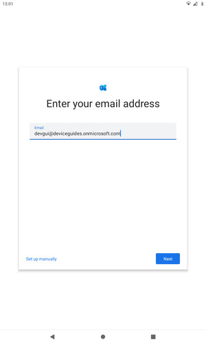 Enter your Email address and select Set up manually