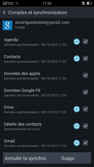 Vos informations seront synchronisées