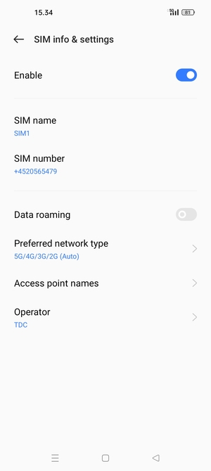 To change network if network problems occur, select Carrier