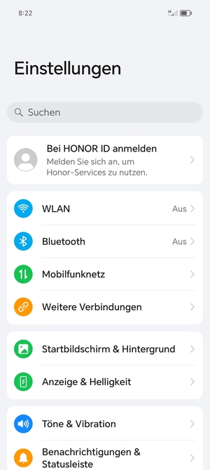 Wählen Sie Mobilfunknetz