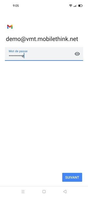 Saisissez votre mot de passe et sélectionnez SUIVANT