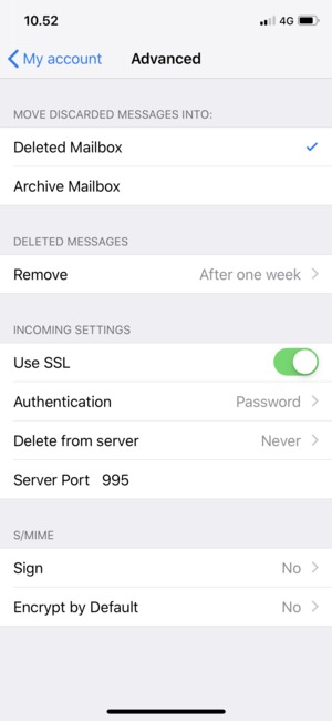 Make sure Use SSL is selected