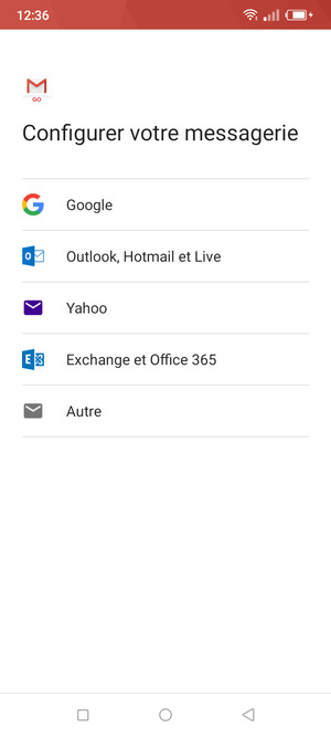 Sélectionnez Outlook, Hotmail et Live