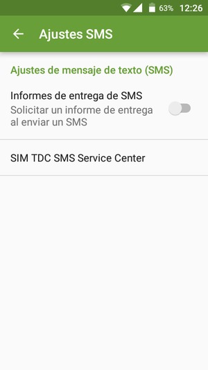 Seleccione SMS Service Center