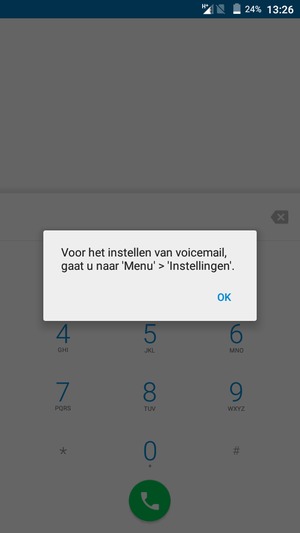 Als uw voicemail niet geïnstalleerd is, selecteert u OK