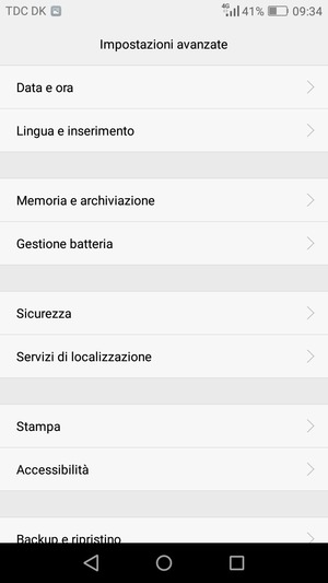 Seleziona Gestione batteria