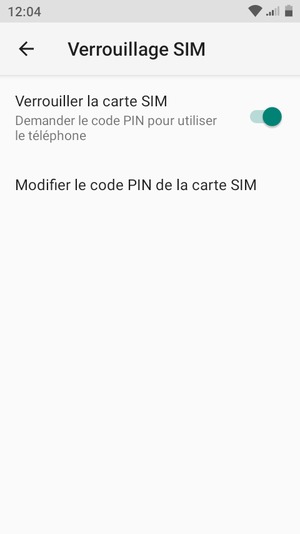 Sélectionnez Modifier le code PIN de la carte SIM