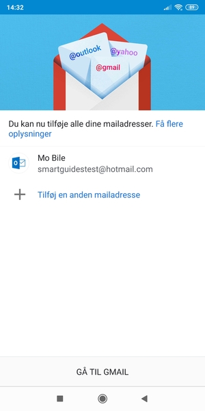 Vælg GÅ TIL GMAIL