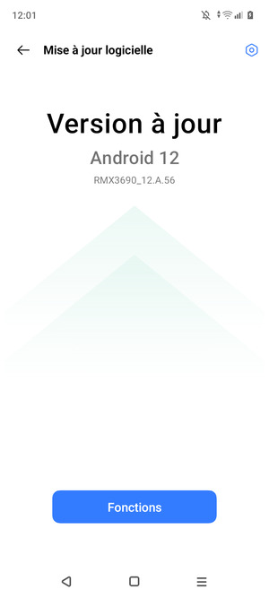 Si votre téléphone est à jour, vous verrez l'écran suivant
