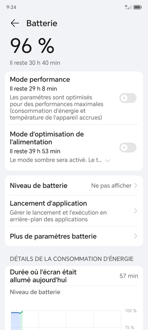 Activer le Mode d'optimisation de l'alimentation