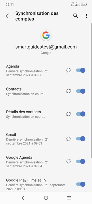 Vos informations seront synchronisées
