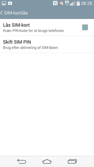 Vælg Skift SIM PIN