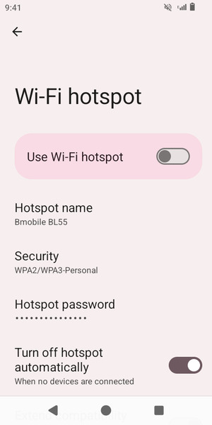 Select Hotspot password