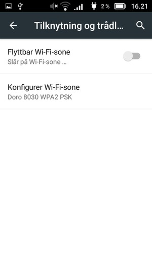 Slå på Flyttbar Wi-Fi-sone
