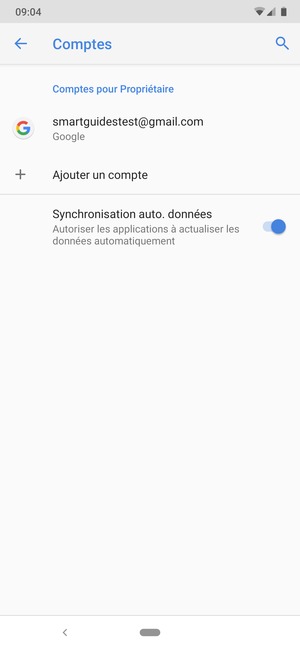 Sélectionnez votre compte Google