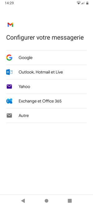 Sélectionnez Outlook, Hotmail et Live