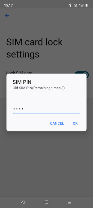 Enter your Old SIM PIN and select OK