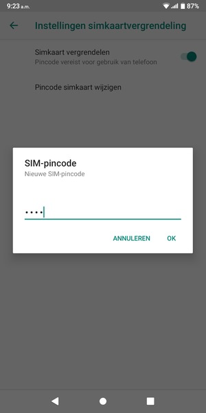 Voer Nieuwe SIM-pincode in en selecteer OK