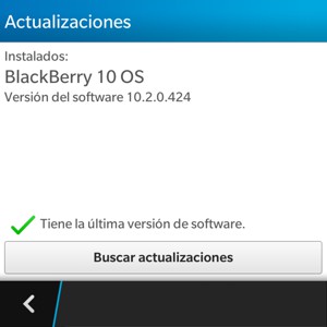 Si su Blackberry está actualizado, verá la siguiente pantalla