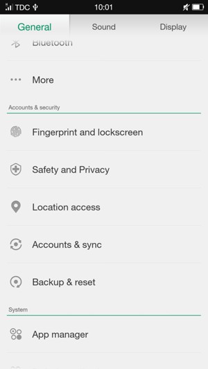 To change the PIN for the SIM card, return to the Settings menu and select Safety and Privacy