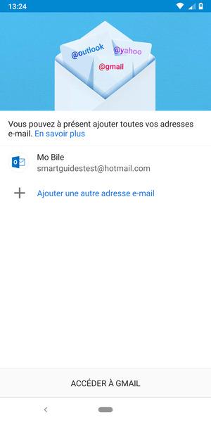 Sélectionnez ACCÉDER  À GMAIL