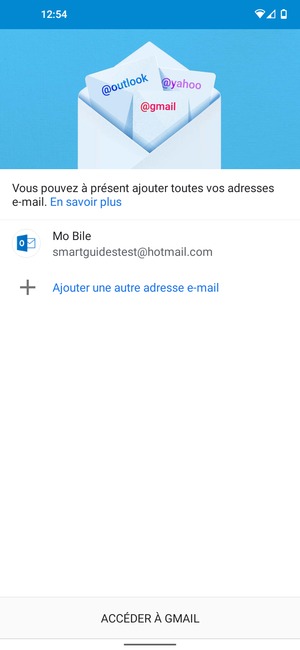 Sélectionnez ACCÉDER À GMAIL