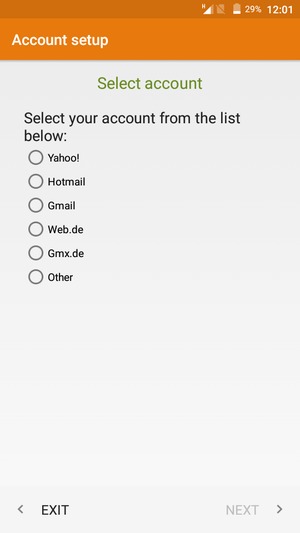 Select Hotmail or Gmail and select NEXT