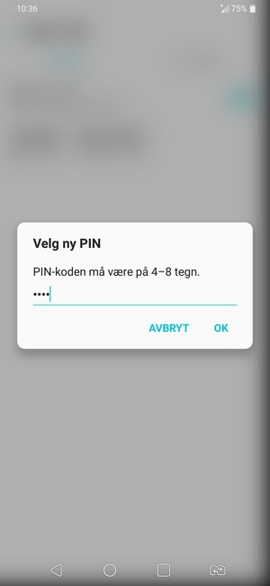 Skriv inn Ny SIM-kort PIN og velg OK