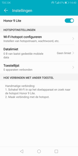 Uw telefoon is nu geïnstalleerd voor gebruik als modem