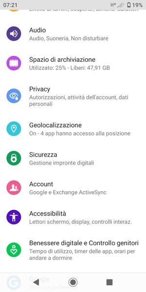 Scorri e seleziona Sicurezza