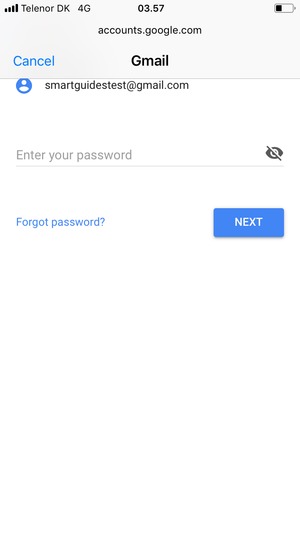 Enter your Password and select NEXT