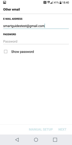 Enter your Gmail address and select Password