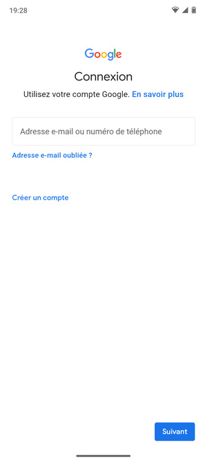 Saisissez votre adresse Gmail et sélectionnez Suivant