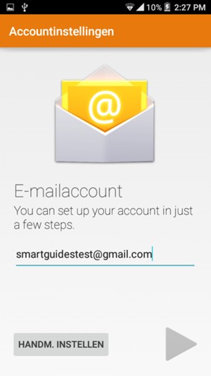 Voer uw Gmail of Hotmail adres in en selecteer Volgende