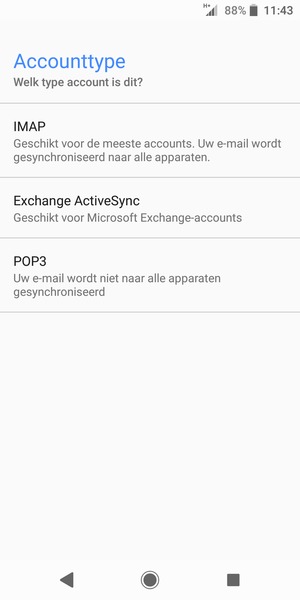 Selecteer Exchange ActiveSync