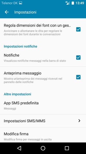 Scorri e seleziona Impostazioni SMS/MMS