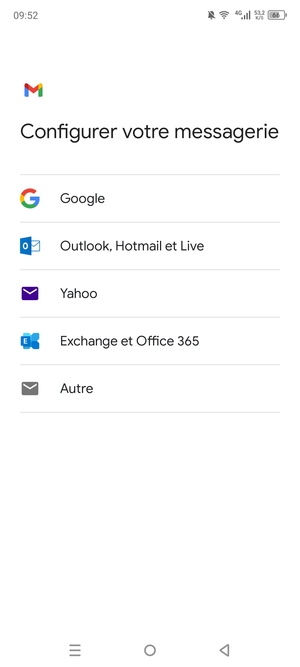 Sélectionnez Outlook, Hotmail et Live