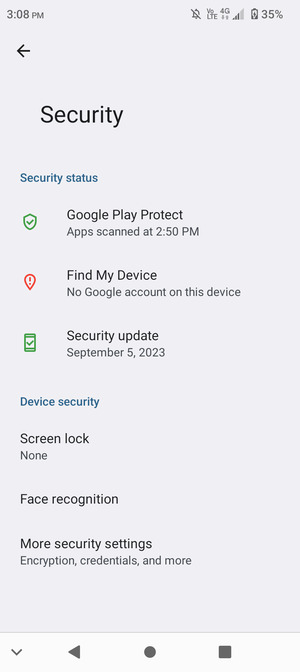 To change the PIN for the SIM card, go to the Security menu and select More security settings