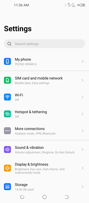 Select SIM card and mobile network